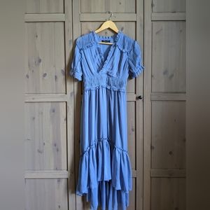 Feminine blue flowy dress